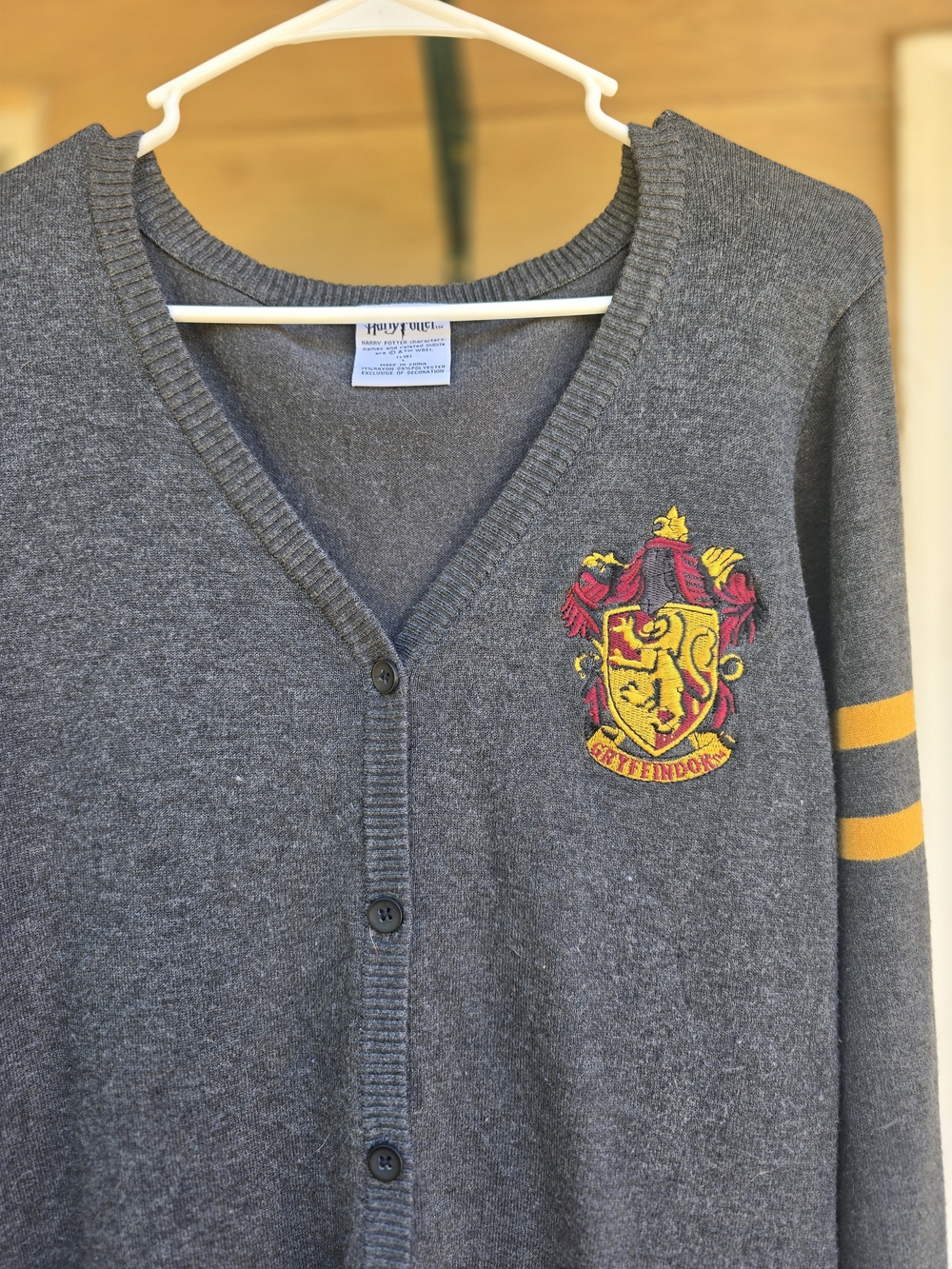 Women's Harry Potter Dark Charcoal Gryffindor Crest Cardigan - Large - Picture 3 of 6